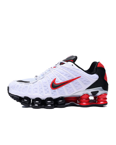 White and red nike shox on sale