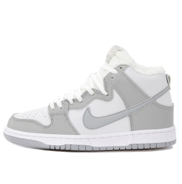 Nike SB Dunk High Grey White Winter С МЕХОМ
