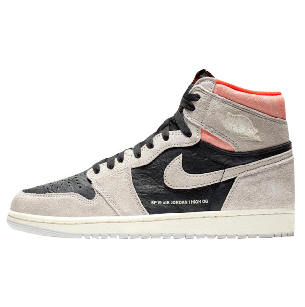Jordan 1 Retro High Neutral Grey Hyper Crimson 555088-018