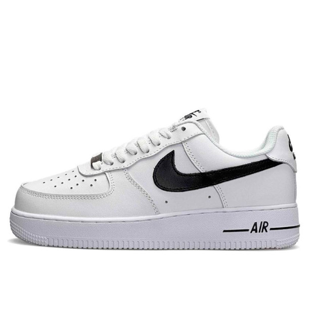 Nike Air Force 1 Low White Black Winter З ХУТРОМ
