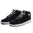 Jordan 1 Retro Mid Black White Winter З ХУТРОМ
