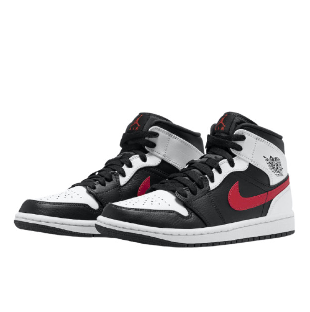 Jordan 1 Mid Black Chile Red White 554724-075