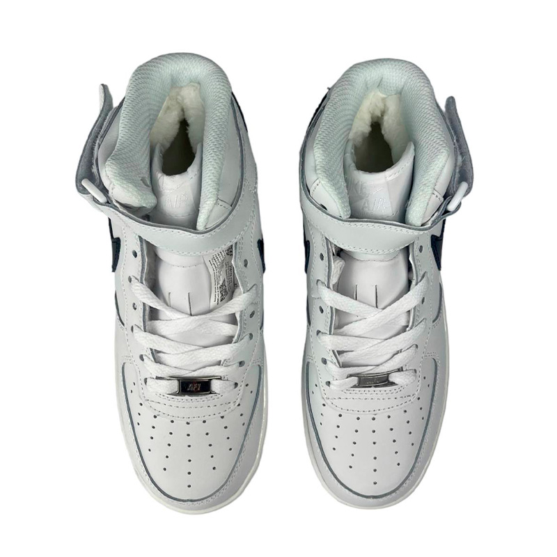 Nike Air Force 1 High White Black Logo Winter Fur buy with delivery in Ukraine