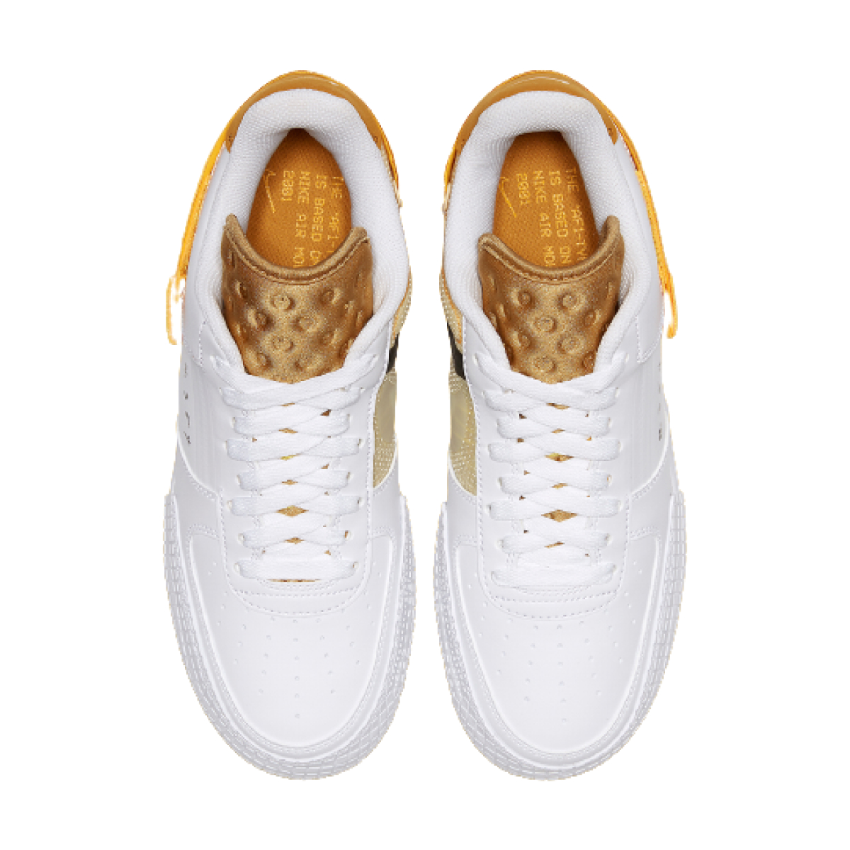 Nike af1 white and gold shop