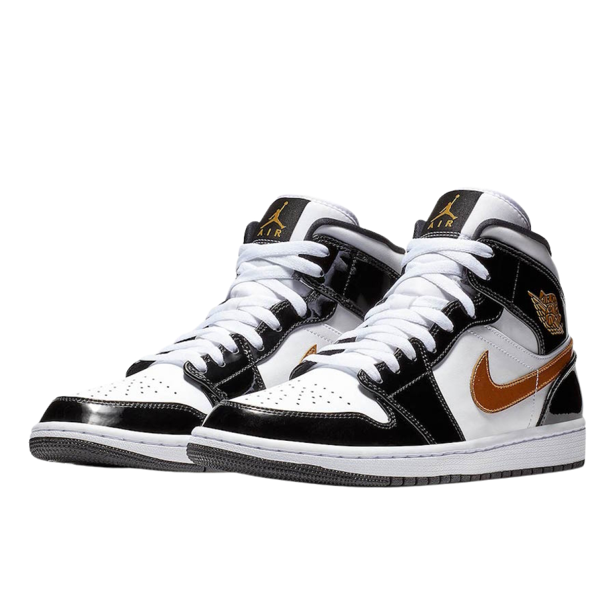 Jordan retro 1 mid black and white on sale