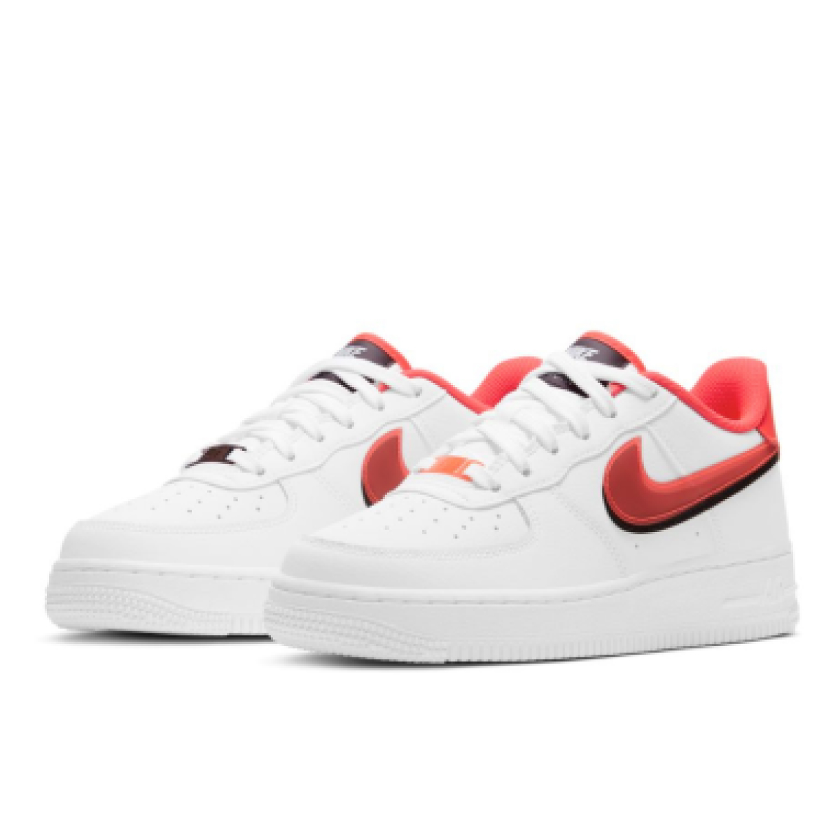 Nike Air Force 1 LV8 Double Swoosh White Bright Crimson CW1574 101