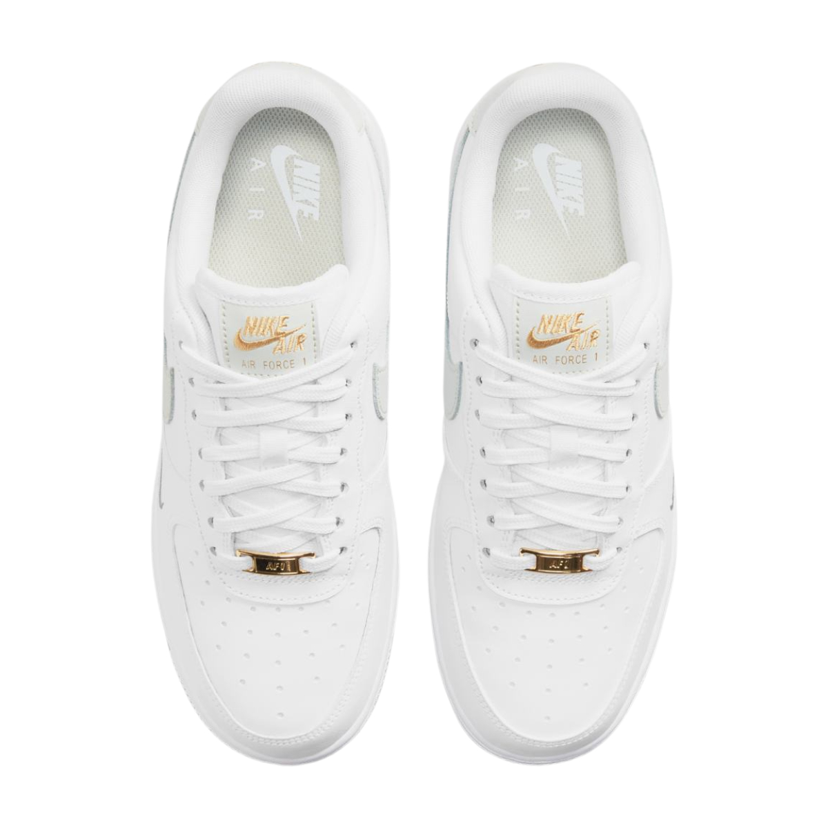 Nike air force 1 white and gold store