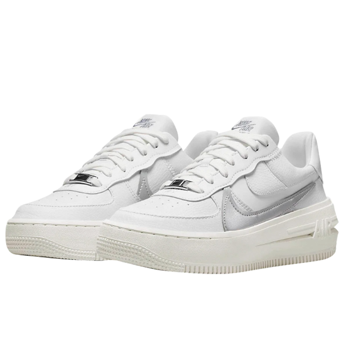 Nike air force 1 white metallic silver deals