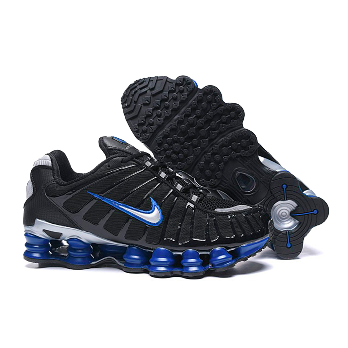 Nike shox blue and silver deals